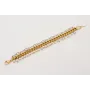 Pulsera doble de ACERO, cadena dorada eslabones pl