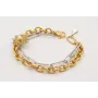 Pulsera doble de ACERO, cadena dorada eslabones re