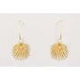 Pendientes ACERO perno aro ovalado con concha y pe