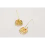 Pendientes ACERO perno aro ovalado con concha y pe