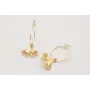 Pendientes ACERO aro pequeño con hoja de gingko pe
