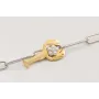 Pulsera cadena ACERO plateada eslabon alargado con