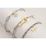 Pulsera cadena ACERO plateada eslabon alargado con