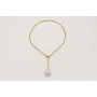 Collar ACERO cadena dorada eslabones cuadrados con