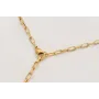 Collar ACERO cadena dorada eslabones cuadrados con