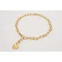 Collar ACERO cadena dorada eslabones,eslabon cosid