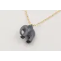 Solitario cadena eslabón pequeño dorado con colgan