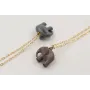 Solitario cadena eslabón pequeño dorado con colgan