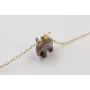 Pulsera cadena eslabón pequeño dorado con colgante
