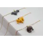 Pulsera cadena eslabón pequeño dorado con colgante