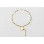 Collar rigido con cadena chapitas doradas y piedra