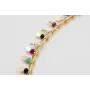 Collar rigido con cadena chapitas doradas y piedra