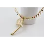 Collar rigido con cadena chapitas doradas y piedra