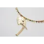 Collar rigido con cadena chapitas doradas y piedra