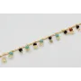 Pulsera de cadena chapitas doradas y piedras multi