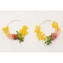Pendientes aros grandes dorados con ramas de abalo