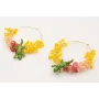 Pendientes aros grandes dorados con ramas de abalo