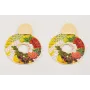 Pendientes perno semi disco satinado dorado mate c