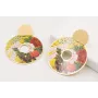 Pendientes perno semi disco satinado dorado mate c