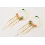 Pendientes aro dragón esmaltado verde con flecos c