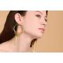 Pendientes aro dragón esmaltado verde con flecos c
