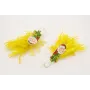 Pendientes perno herradura dorado mate con flecos 