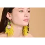 Pendientes perno herradura dorado mate con flecos 