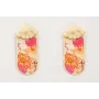 Pendientes perno hoja triangular dorada mate con p