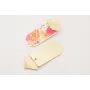 Pendientes perno hoja triangular dorada mate con p