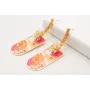 Pendientes cadena strass cristal naranja con colga