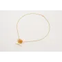 Collar cadena eslabón plano dorado mate con burruñ
