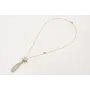 Collar largo cadena listones dorado mate con colga