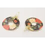 Pendientes aro pequeño dorado mate con colgante di