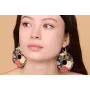 Pendientes aro pequeño dorado mate con colgante di