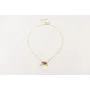 Collar cadena eslabón ovalado dorado mate centro b