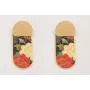 Pendientes perno semi disco satinado dorado mate c