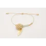 Pulsera hilo metalico dorado palido con nudo macra