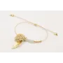 Pulsera hilo metalico dorado palido con nudo macra