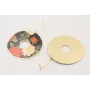 Pendientes perno lámina satinada dorado mate con c