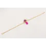 Pulsera cadena eslabones intercalados con centro f