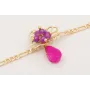 Pulsera cadena eslabones intercalados con centro f
