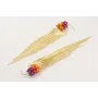 Pendientes fleco dorado mate con burruños de bolit