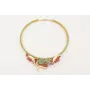 Collar lámina dorado mate con cadena strass crista