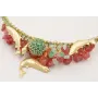 Collar lámina dorado mate con cadena strass crista