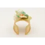 Brazalete ancho con centro lentejuelas disco dorad