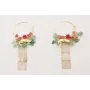 Pendientes aro plano dorado mate con ramas de chip