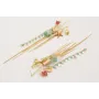 Pendientes perno ancla dorada mate con colgantes c