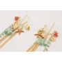 Pendientes perno ancla dorada mate con colgantes c