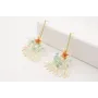 Pendientes pivote dorado mate con rama coral dorad
