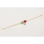 Pulsera cadena eslabones intercalados dorado mate 